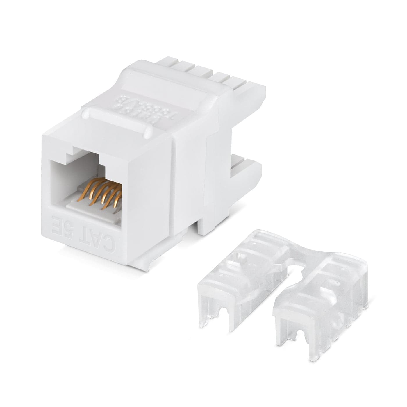 Cabeus KJ-RJ45-Cat.5e-180 Degree Вставка Keystone Jack RJ-45(8P8C), 180 градусов, категория 5e, Dual IDC (110&amp;Krone type), белая