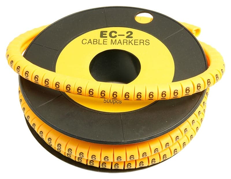 Cabeus EC-2-6 Маркер для кабеля д.7.4мм, цифра 6