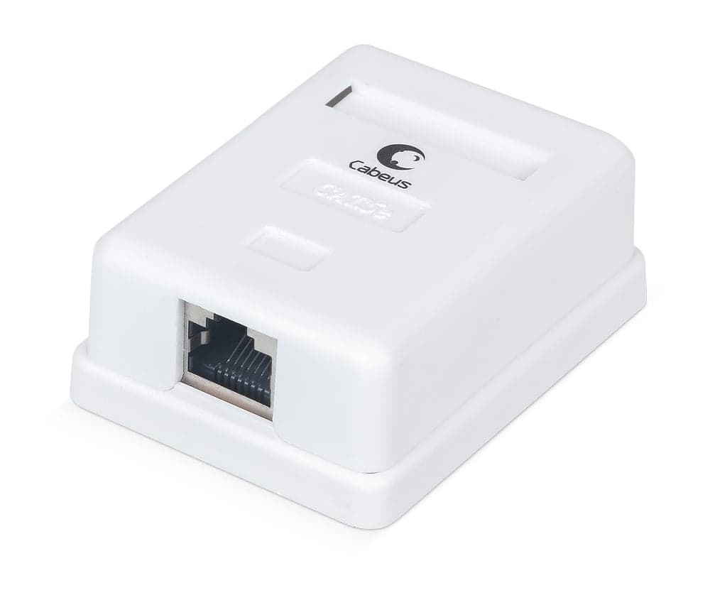 Cabeus WS-8P8C-Cat.5e-SH-1 Розетка компьютерная RJ-45(8P8C), категория 5e, экранированная, одинарная, внешняя, Dual IDC