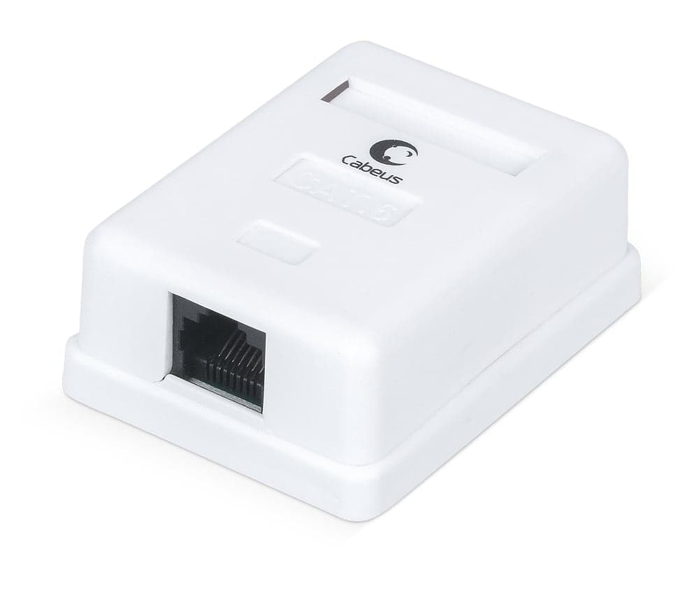 Cabeus WS-8P8C-Cat.6-1 Розетка компьютерная RJ-45(8P8C), категория 6, одинарная, внешняя, Dual IDC
