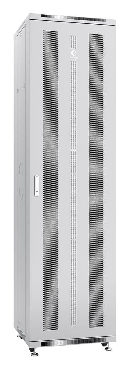 Cabeus ND-05C-47U60/60 Шкаф монтажный телекоммуникационный 19" напольный для распределительного и серверного оборудования 47U 600x600x2277mm (ШхГхВ) передняя и задняя перфорированные двери, ручка с замком, цвет серый (RAL 7035)