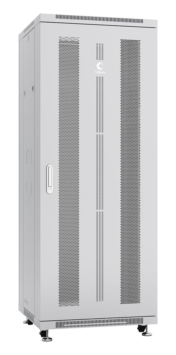 Cabeus ND-05C-32U60/60 Шкаф монтажный телекоммуникационный 19" напольный для распределительного и серверного оборудования 32U 600x600x1610mm (ШхГхВ) передняя и задняя перфорированные двери, ручка с замком, цвет серый (RAL 7035)