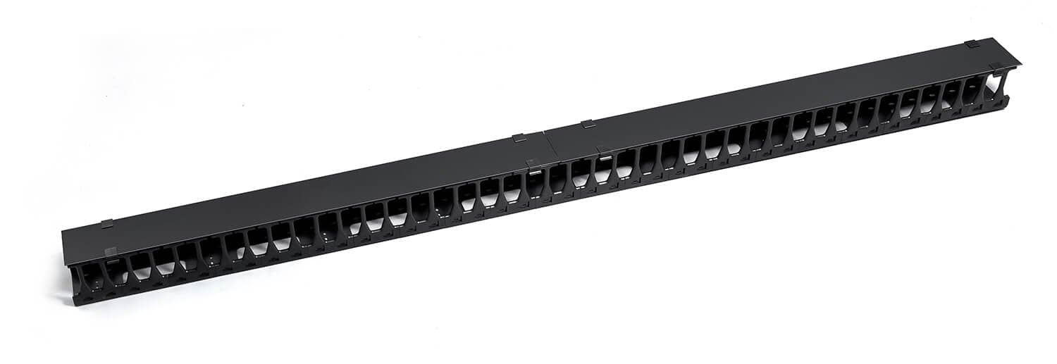 Cabeus VCM-PL-42U-BK Вертикальный кабельный органайзер-гребенка в шкаф 42U, пластиковый, цвет черный (RAL 9004)