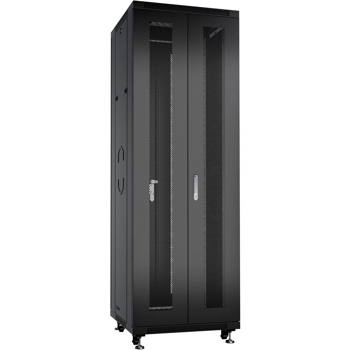 Cabeus ND-05C-42U60/120-BK Шкаф монтажный телекоммуникационный 19" напольный для распределительного и серверного оборудования 42U 600x1200x2055mm (ШхГхВ) передняя и задняя двойные перфорированные двери, ручки с замком, цвет черный (RAL 9004)