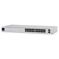 USW-24 - Коммутатор, Ubiquiti, USW-24, Switch, управляемый L2, 24 порта 10/100/1000 Mbps RJ45, 2 порта SFP, 1.3" тачдисплей, Стоечный - фото 1
