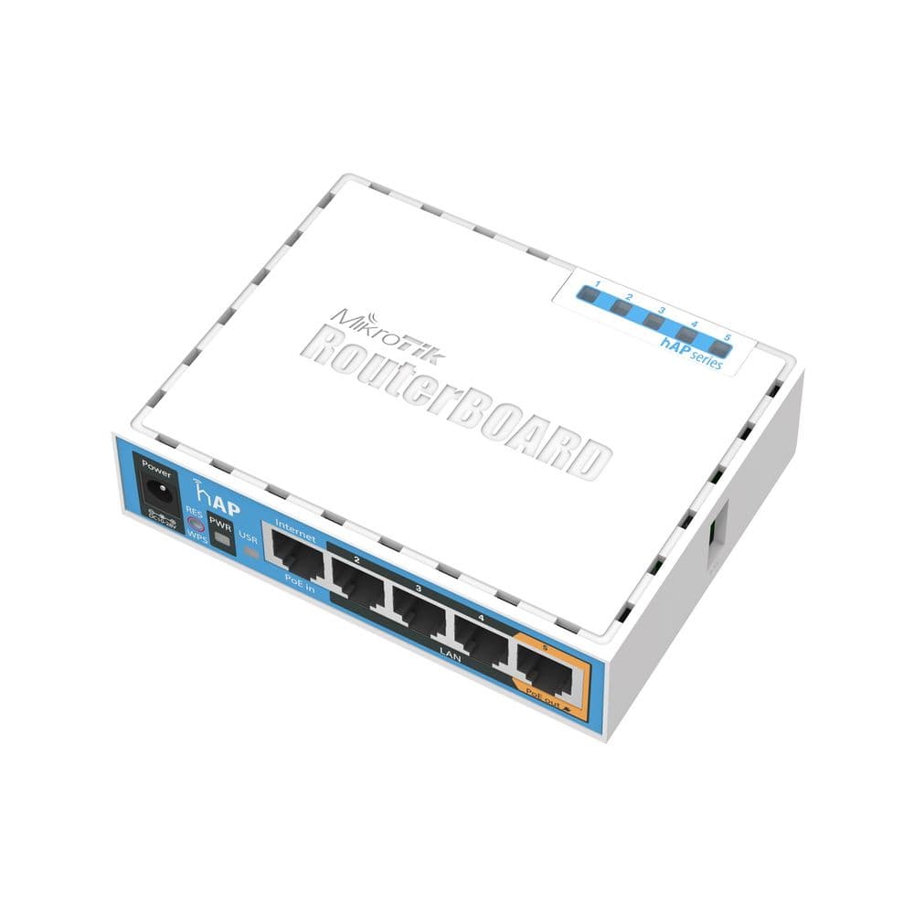 Точка доступа Wi-Fi MIKROTIK RB951Ui-2nD hAP Wi-Fi router. 802.11b/g/n 2.4GHz, 5x Ethernet 10/100, PoE {40}, (003157)