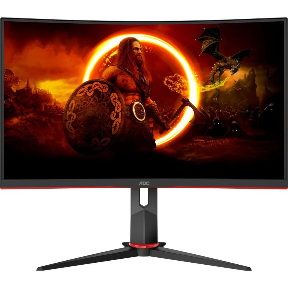 Монитор 27" AOC  C27G2Z3 Black-Red  (VA, изогнутый, 1920x1080, 280Hz, 0.5 ms, 178°/178°, 300 cd/m, 80M:1, +2xHDMI 2.0, +DisplayPort 1.2, +4xUSB 3.2, +MM, +регулировка по высоте)