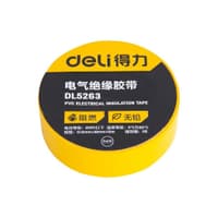 Изолента Deli DL5263 желтая, 0,13мм х 18мм х 9,15м, напряжение до 600В, температурный диапазон 0-80 грд., ПВХ - фото 2