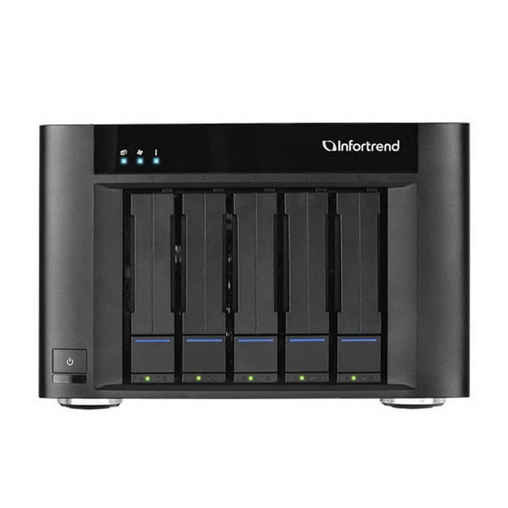 Платформа СХД Infortrend EonStor GSe Pro 200 5bay, High IOPS Solution, desktop cloud-integrated unified storage, including: Intel D1517, 2x4GB, 2x 10GbE SFP+, 2x 1GbE, 2x USB 3.1 Gen2, 2x USB 3.0, 2x host board slot(s), 1xPSU and 5x drive trays