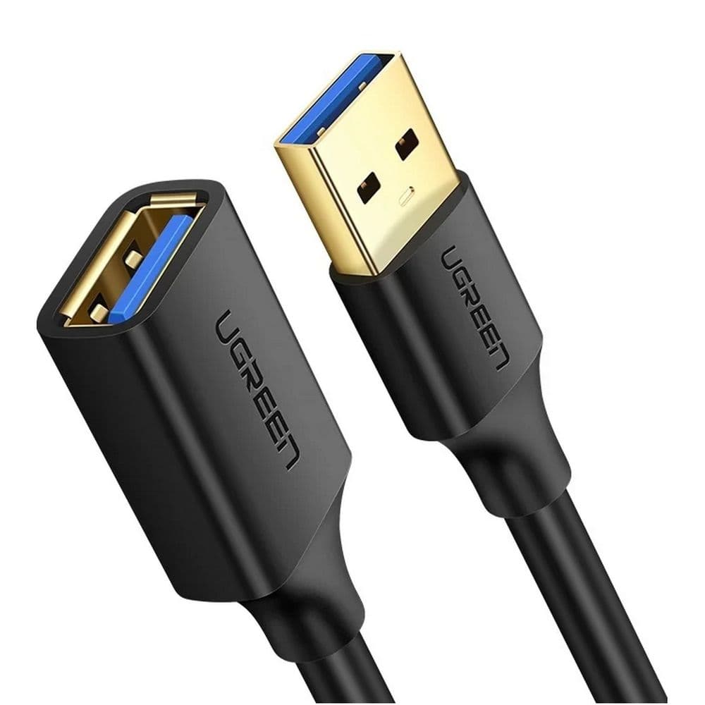 Кабель UGREEN US129 (10373) USB 3.0 Extension Male Cable. Длина 2 м. Цвет: черный