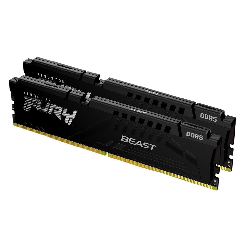Модуль памяти Kingston 64GB Kingston DDR5 5200 DIMM FURY Beast Black XMP Gaming Memory KF552C40BBK2-64 Non-ECC, CL40, 1.25V, (Kit of 2) 2RX8 40-40-40  288-pin 16Gbit, RTL
