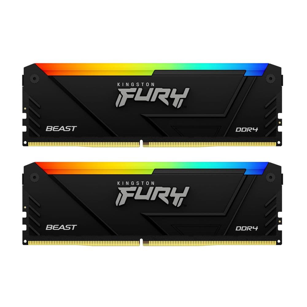 Модуль памяти Kingston 16GB DDR4 3200MHz DIMM FURY Beast Black RGB XMP kit 2x8Gb, CL16, 1.35V 288-pin Non-ECC