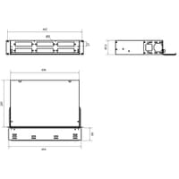 Бокс оптический Hyperline, портов: 48, FC, ST, SC, duplex LC, 2U, 465х565х465 мм (ВхШхГ), черный, (FO-19V-2U-6xSLT-W130H30-48UN-BK) - фото 8