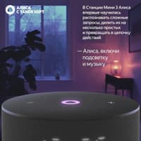 Умная колонка Yandex Станция Мини 3 Алиса черный 12W 1.0 BT/Wi-Fi (YNDX-00027BLK) - фото 6