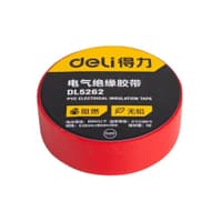 Изолента Deli DL5262 красная, 0,13мм х 18мм х 9,15м, напряжение до 600В, температурный диапазон 0-80 грд., ПВХ - фото 2
