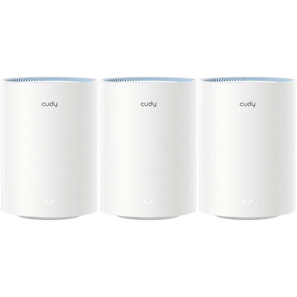 Маршрутизатор CUDY AC1200 Wi-Fi Mesh Solution 3-Pack, Chipset MediaTek, Dual-Band, 867Mbps at 5GHz + 300Mbps at 2.4GHz, 802.11ac/a/b/g/n, 2 Fast Ethernet Ports, 2 internal antennas, MU-MIMO,  DDNS,Zerotier/Wireguard/OpenVPN/IPSec/L2TP/PPTP VPN,  DNS over Cloudflare/Google/Qu