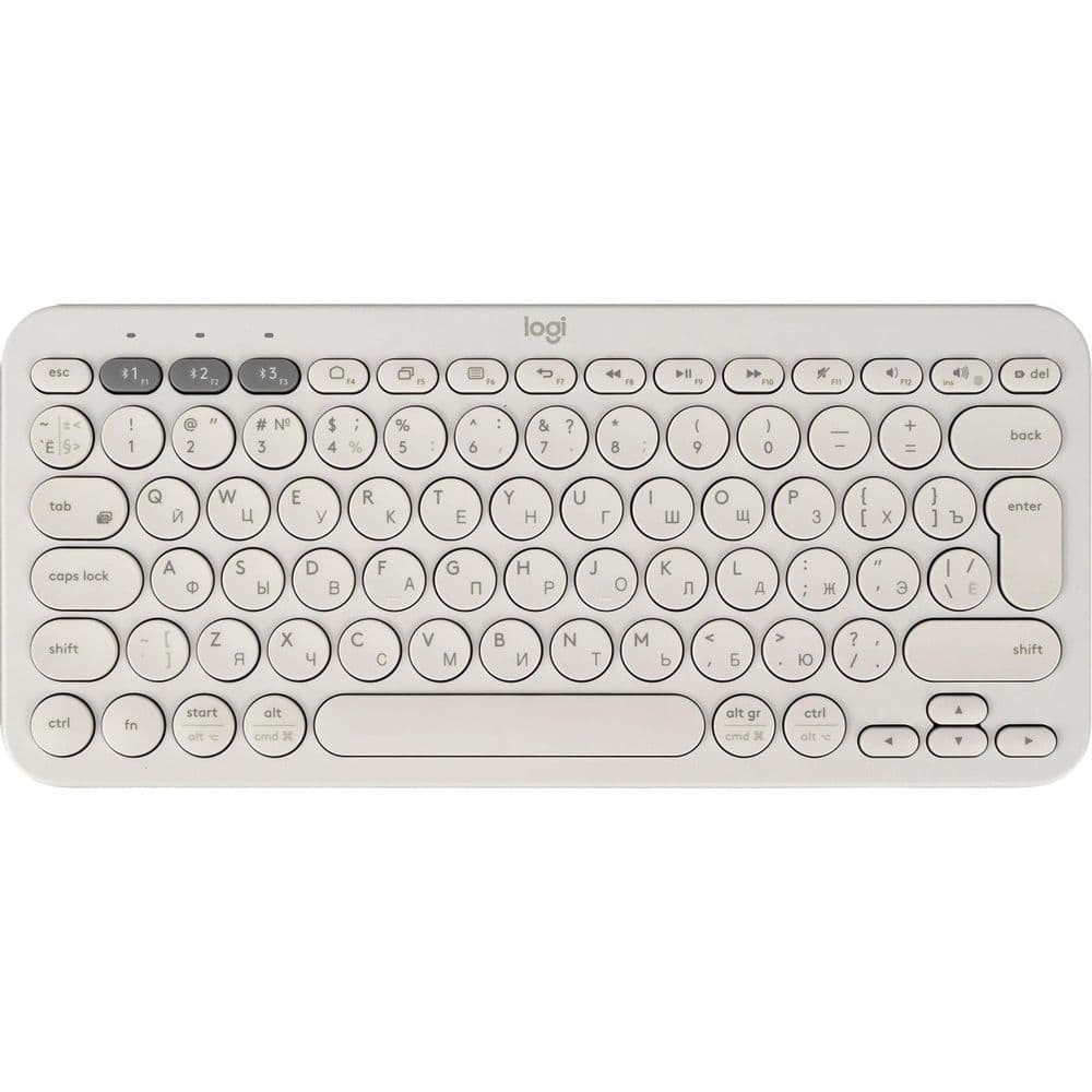 Клавиатура беспроводная Logitech K380, White, Bluetooth, оригинальная заводская РУС гравировка, [920-009589]