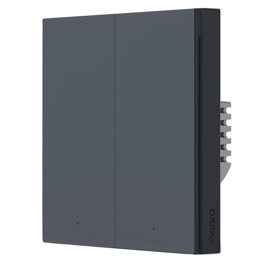 Выключатель двухклавишный без нейтрали Aqara Smart Wall Switch H1 EU (WS-EUK02 graphite)