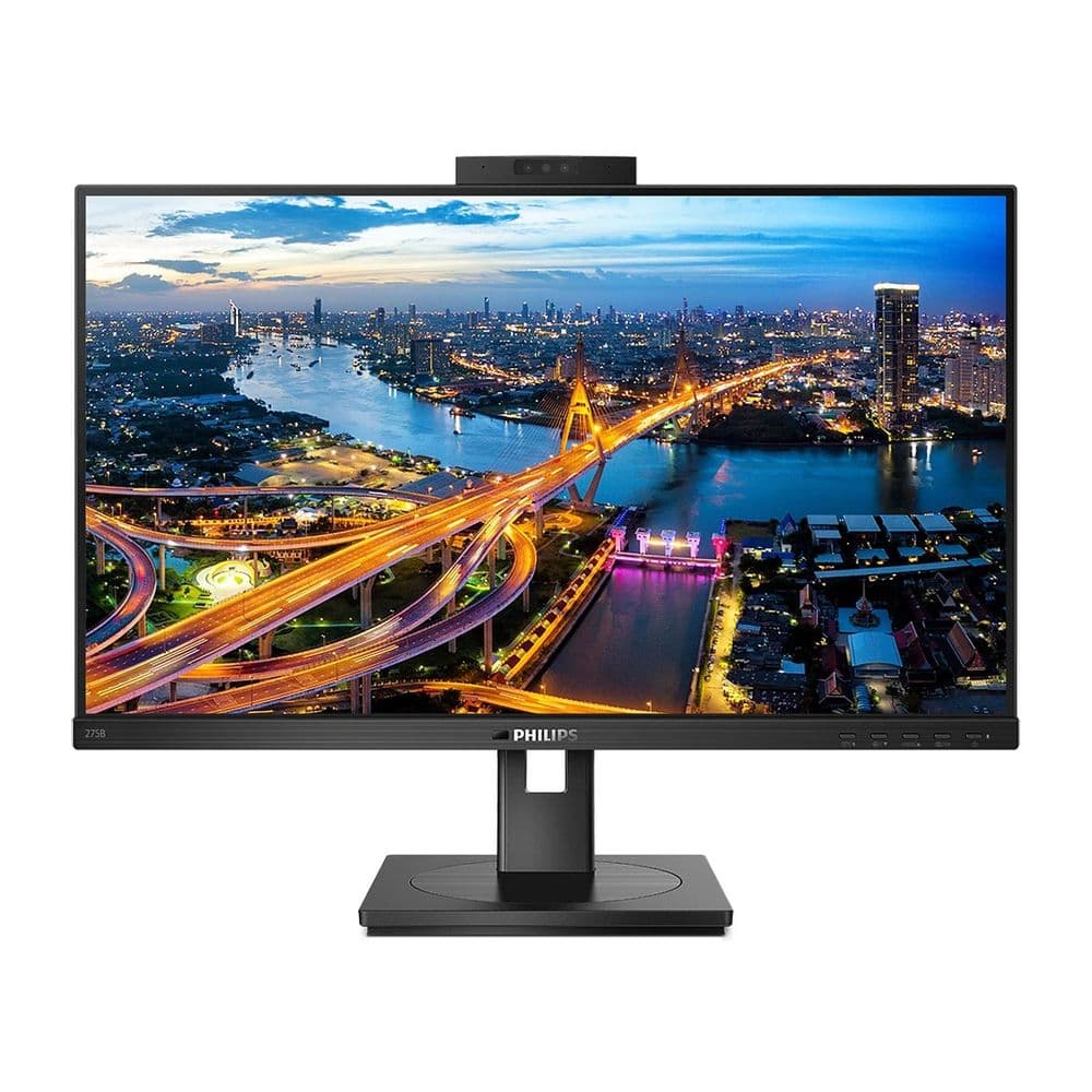 Монитор 27" PHILIPS 275B1H  IPS, 2560x1440, 75Hz, 4ms, 350сd/m, 1000:1 | HDMI(1.4), DVI, DP(1.2),  4xUSB 3.2 | HAS, Pivot, Swivel, InPSU, Speakers, Cam, Vesa 100, Black
