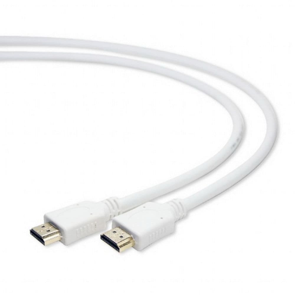 Кабель HDMI Cablexpert CC-HDMI4-W-6, 1.8м, v1.4, 19M/19M, белый, позол.разъемы, экран, пакет