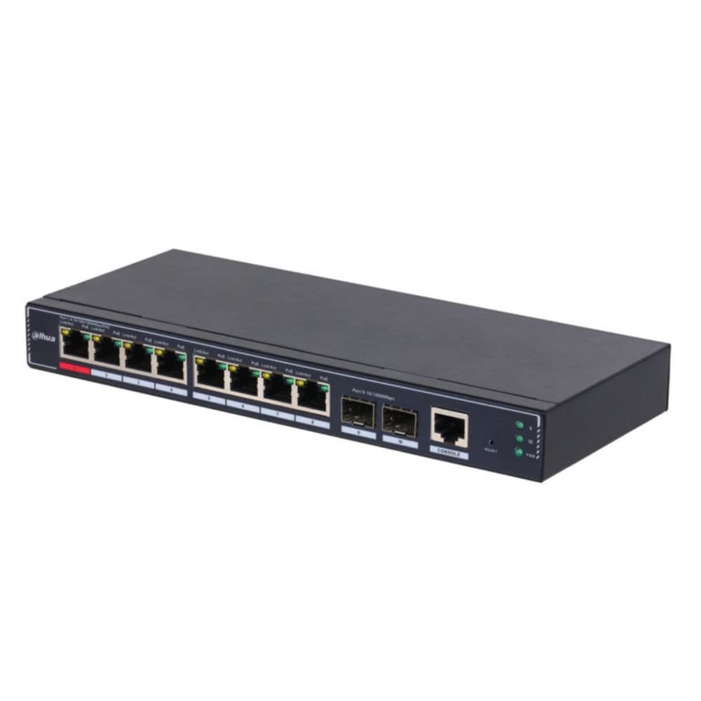 Коммутатор Dahua 10-Port  Cloud Managed Desktop Gigabit Switch with 8-Port PoE 