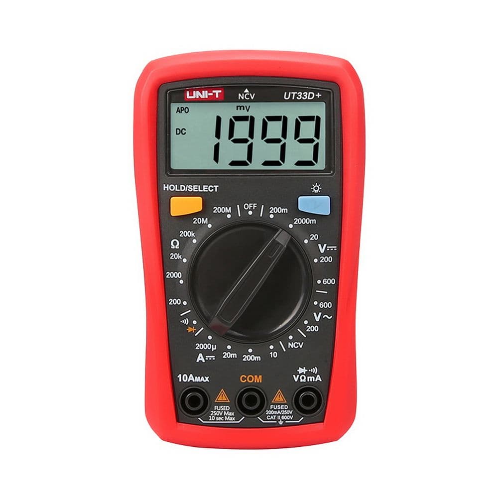 Мультиметр UNI-T UT33D+ , 600В, 10А, 200МОм, ручной выбор диапазона измерений, бесконтактное детектирование напряжения