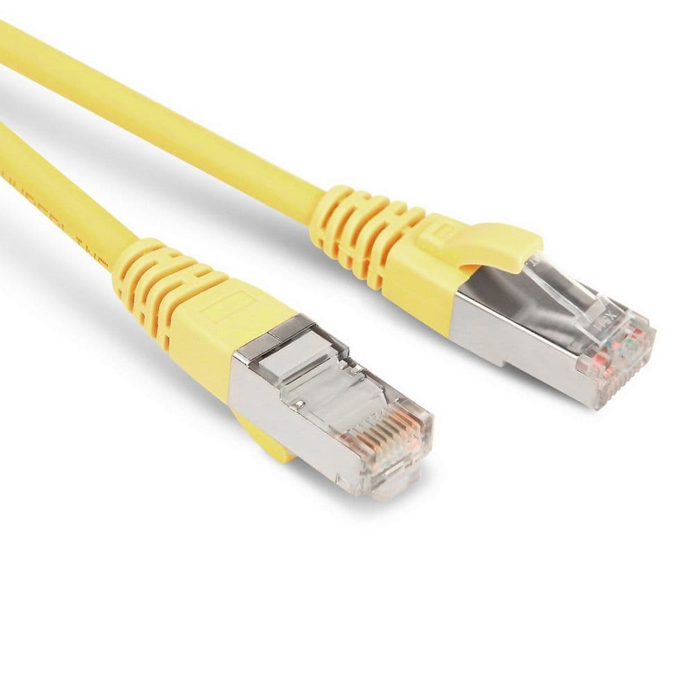 Кабельная сборка Hyperline PC-LPM-STP-RJ45-RJ45-C5e-1.5M-LSZH-YL Патч-корд F/UTP, экранированный, Cat.5е (100% Fluke Component Tested), LSZH, 1.5 м, желтый