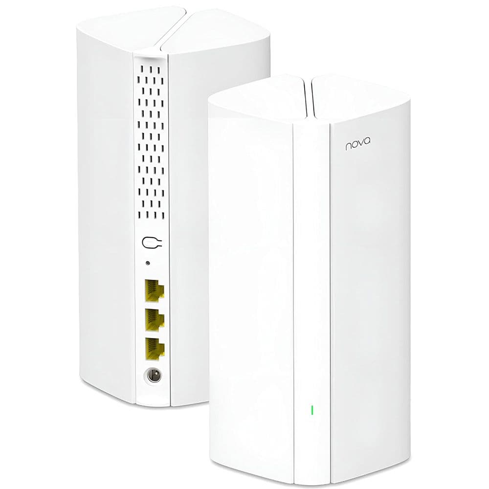 Маршрутизатор Tenda EX12 (2-pack) Mesh Wi-Fi 6 система AX3000 до 574 Мбит/с на 2,4 ГГц + до 2402 Мбит/с на 5 ГГц, LAN 2x1Гбит/с, WAN 1x1 Гбит/с, 4x3 dBi внутренние антенны