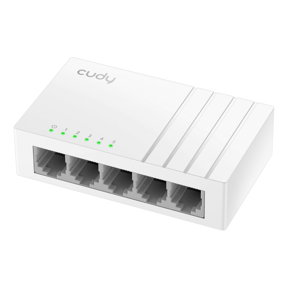 Коммутатор CUDY 5-Port 10/100 Mbps Desktop Switch 5-Port 10/100 Mbps Desktop Switch, 5 10/100M RJ45 Ports, Loop Detection, Desktop Plastic Case, Power Saving, Plug & Play, Wall-Mount