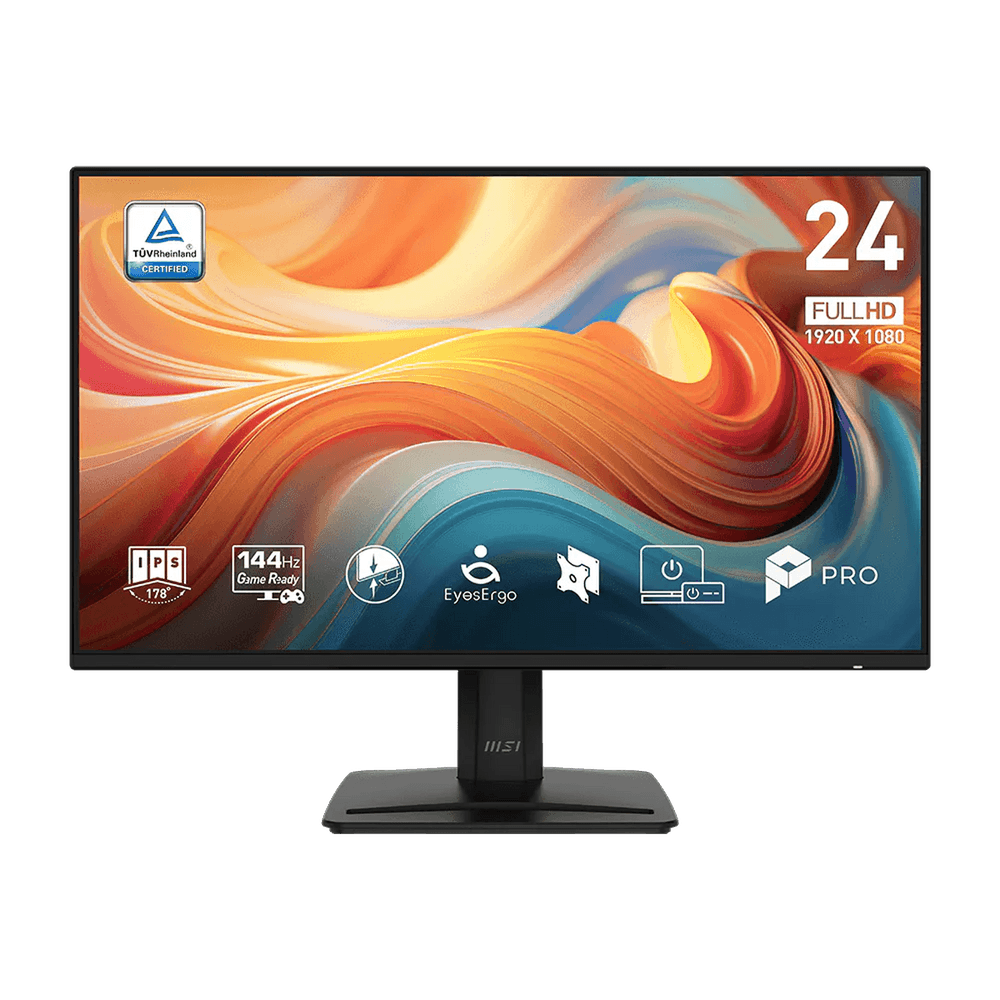 Монитор 23.8" MSI PRO MP242 E14A IPS, 1920x1080, 144Hz, 4ms, 300сd/m, 1500:1, HDR | VGA, HDMI(2.0b), DP(1.2a) | InPSU, Speakers, Vesa 100, Black