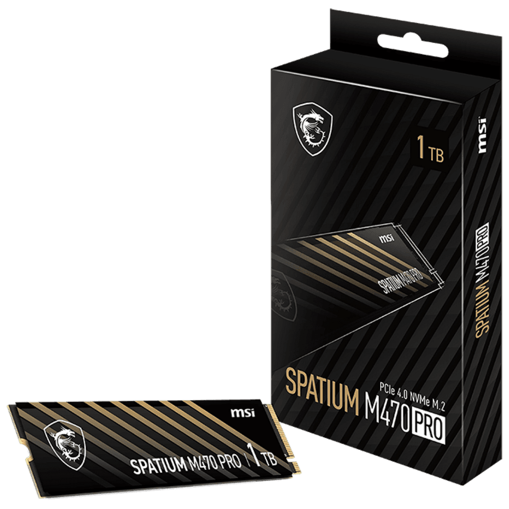 Твердотельный накопитель SSD MSI Bad Pack M.2 2280 1TB MSI SPATIUM M470 PRO Client SSD S78-440L0J0-P83, PCIe Gen4x4 with NVMe, bp