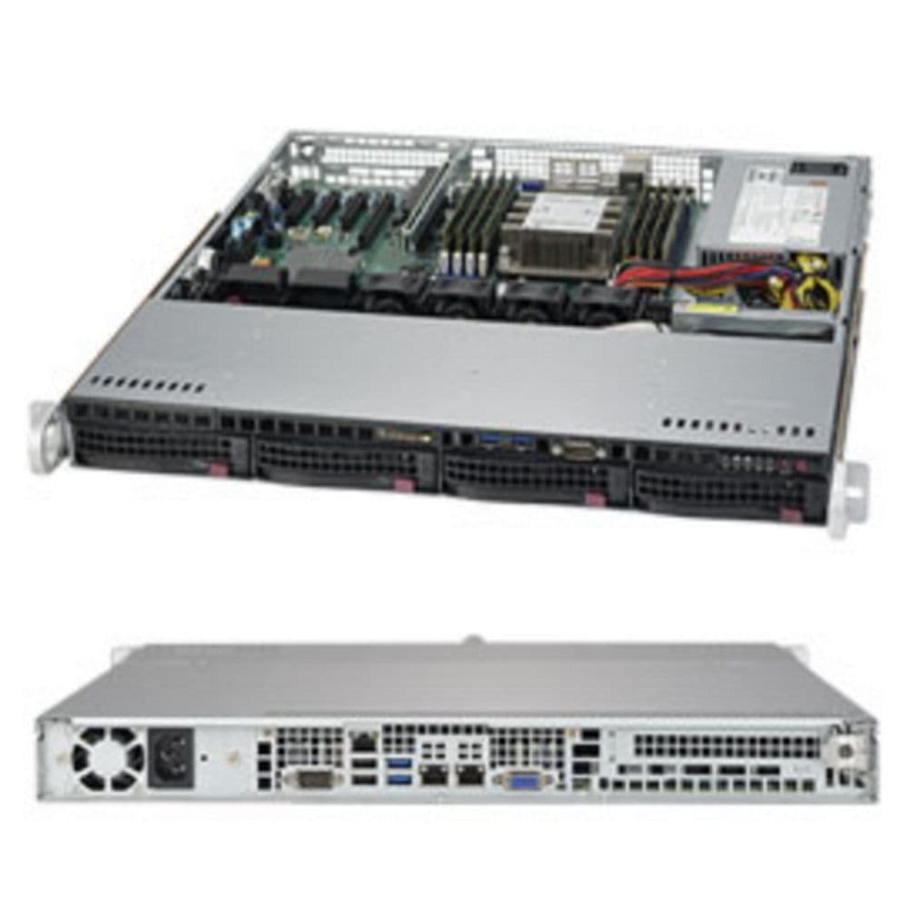 Платформа системного блока SuperMicro SYS-5019P-MT 1U Rackmount   CSE-813MFTQC-350CB  X11SPi-TF  SATA3, RAID 0, 1, 5, 10 support