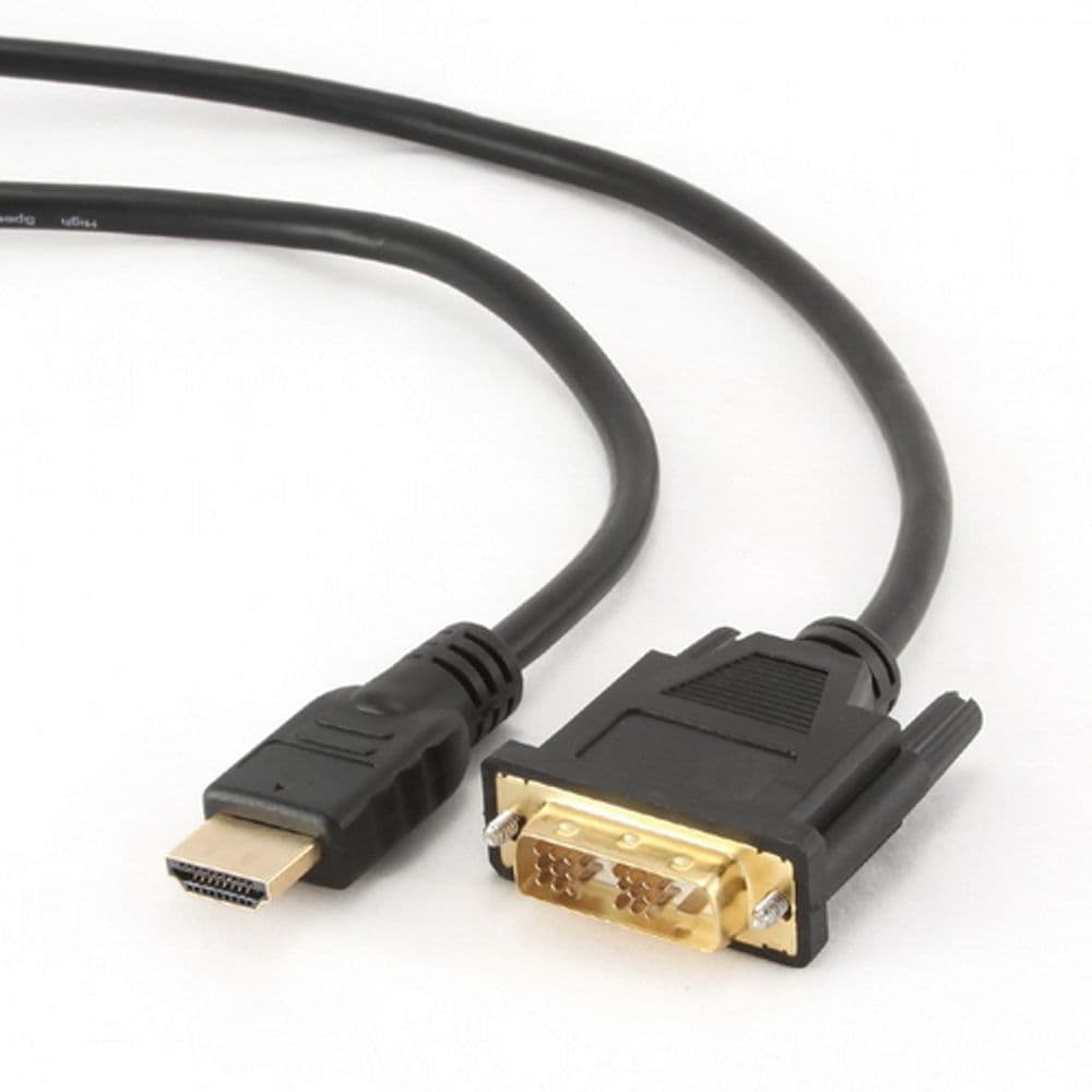 Кабель HDMI-DVI Cablexpert CC-HDMI-DVI-10, 19M/19M, 3.0м, single link, черный, позол.разъемы, экран, пакет (043441) {50}