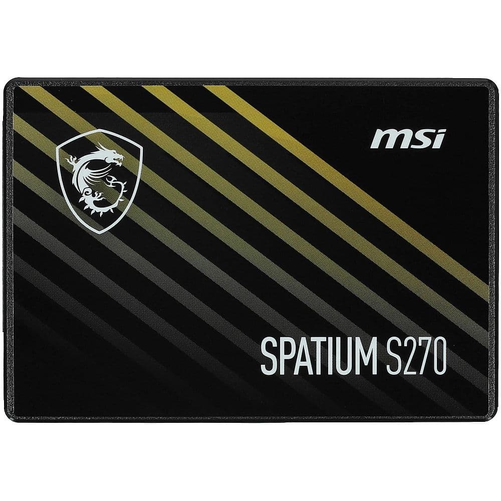 Твердотельный накопитель SSD MSI 2.5" 480GB SPATIUM S270 Client SSD SATA 6Gb/s, 500/450, IOPS 55/80K, MTBF 2M, 250TBW, RTL SATA 6Gb/s, 500/450, IOPS 55/80K, MTBF 2M, 3D NAND, 250TBW, 0,29DWPD, RTL
