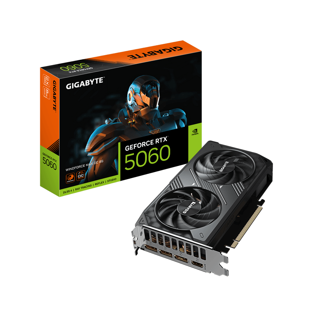 Видеокарта Gigabyte RTX5060 WINDFORCE MAX OC 8GB GDDR7 128bit 3xDP HDMI 2FAN RTL