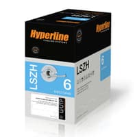 Кабель Hyperline UUTP4R-C6-S23-IN-LSZH-GY-305 (305 м) Кабель витая пара, неэкранированный U/UTP, категория 6, 4 пары 23 AWG, 4х2х0,57 мм, однопроволочные жилы, LSZH, нг(А)-HF, внутренний -20°C – +60°C, серый, системная гарантия 25 лет - фото 2