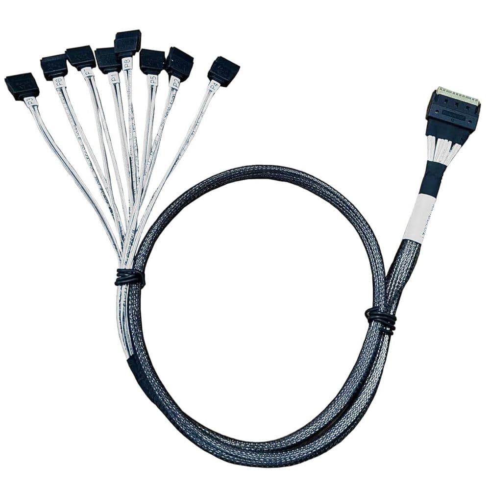 Кабель Amphenol RSL74-8447    Slimline SASx8 (SFF8654) -to- 8 SATA , 80CM