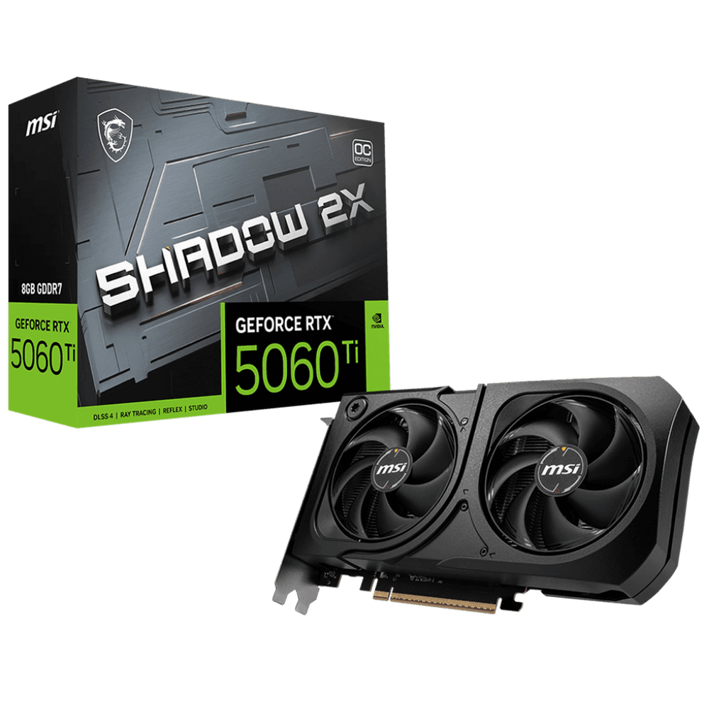Видеокарта MSI RTX5060Ti SHADOW 2X OC PLUS 8GB GDDR7 128bit 3xDP HDMI 2FAN RTL