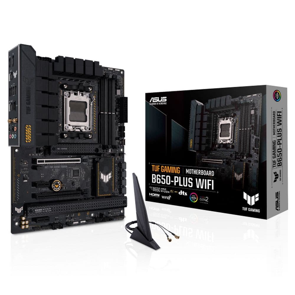 Материнская плата ASUS TUF GAMING B650-PLUS WIFI AM5 ATX 4xDDR5 2xPCIEx16 2хPCIEx1 3xM.2 2xUSB-C DP HDMI 2.5GLAN Wi-Fi 6 (90MB1BZ0-M0EAY0)