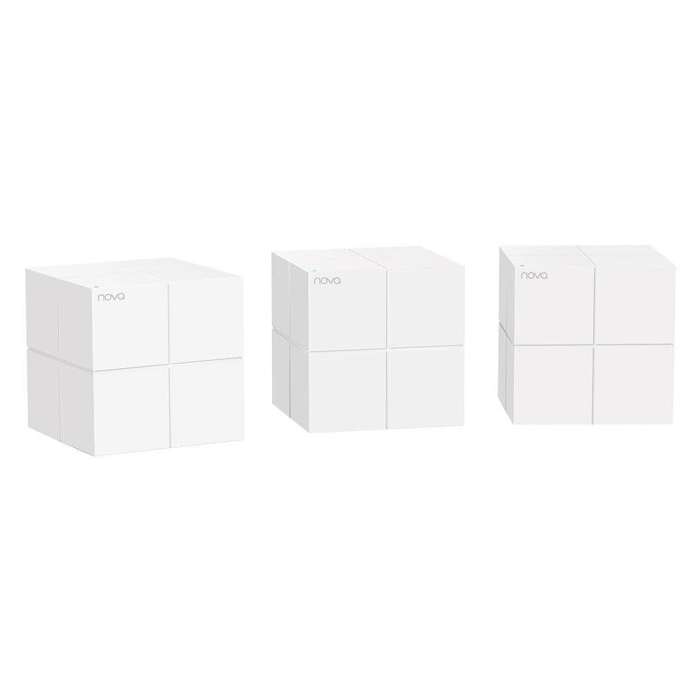 Маршрутизатор Tenda MW6 (3-pack) Домашняя гигабитная Wi-Fi Mesh система АС2100 до 300 Мбит/с на 2,4 ГГц + до 867 Мбит/с на 5 ГГц, LAN 2x1Гбит/с, 2 встроенные антенны