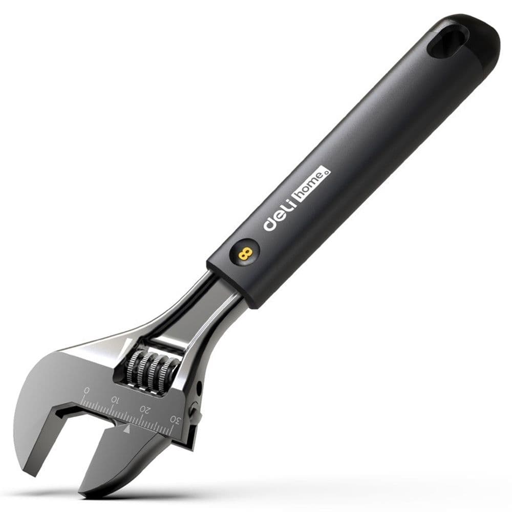 Разводной ключ «Home Series Black" Deli HT1508 200мм, эксклюзивный дизайн, рукоятка из высококачественного софттач пластика