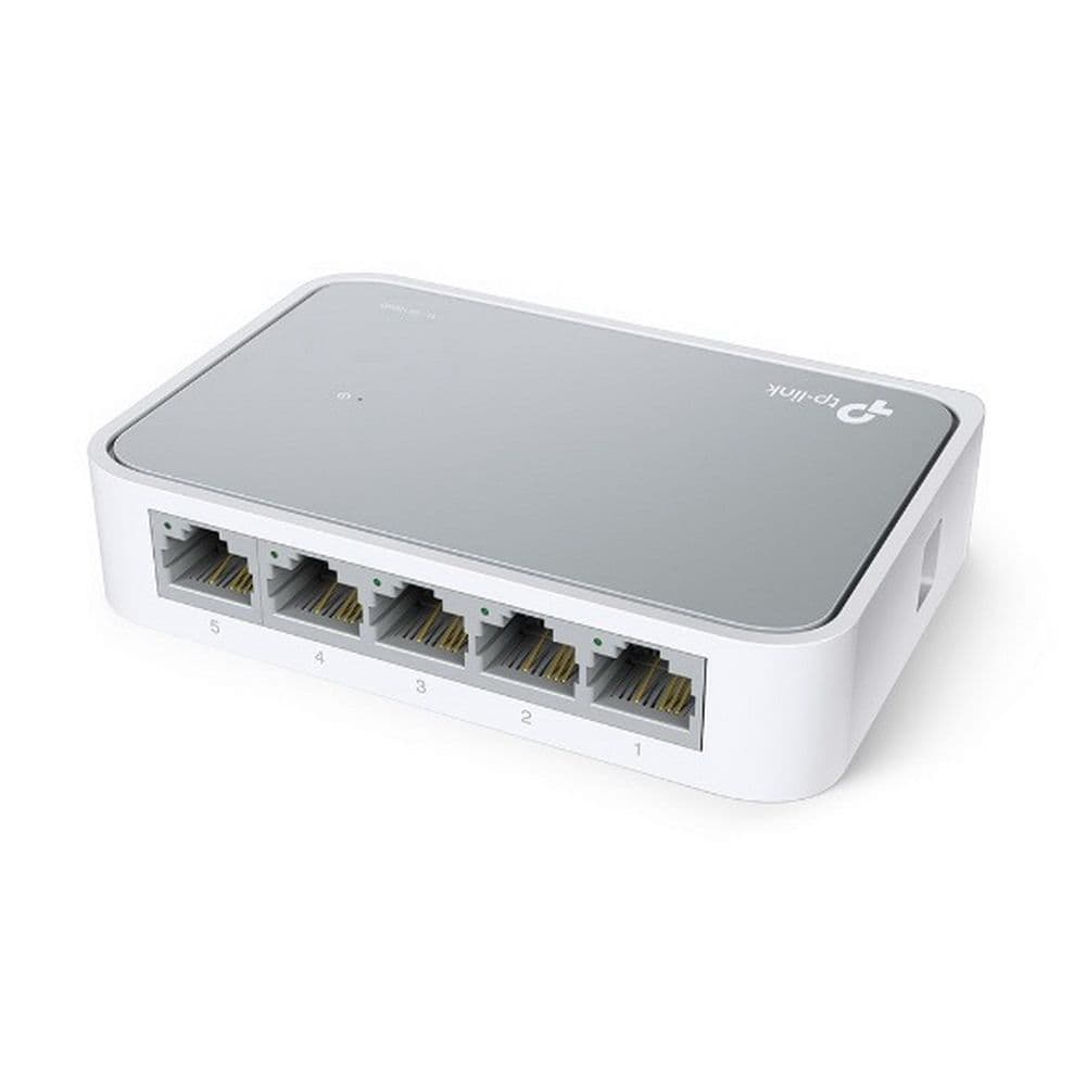 Коммутатор TP-LINK TL-SF1005D 5-портовый 10/100 Мбит/с мини настольный коммутатор, 5 портов RJ45 10/100 Мбит/с, пластиковый корпус, руководство пользователя и коробка на русском языке (020064) {90}