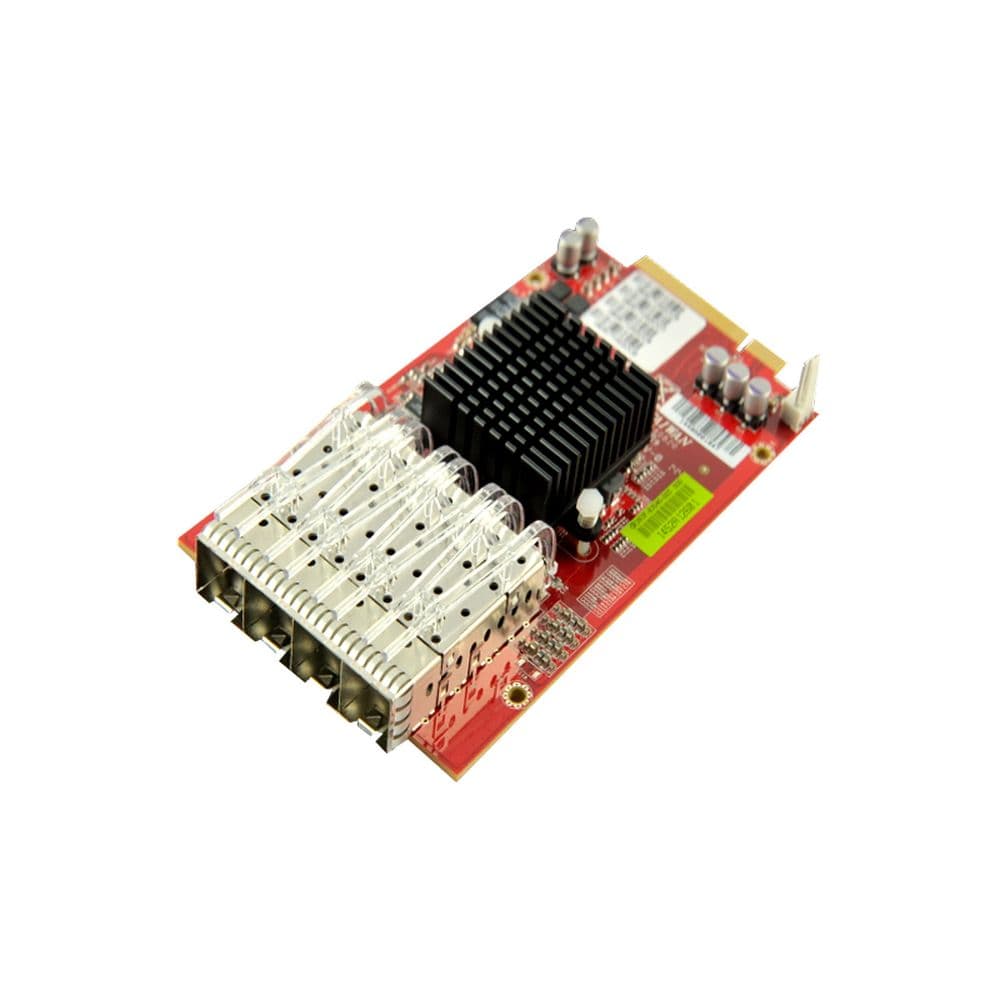 Сетевой адаптер Caswell NID-83040  Cетевой адаптер Proprietary PCIe (3.0) Gen3x8, 4x10GbE SFP+ PCIe (3.0) Gen3x8, Intel X710-BM1 LAN Controller Проприетарный формфактор. Установлен в каретку для установки в платформу (не установлен в устройство)