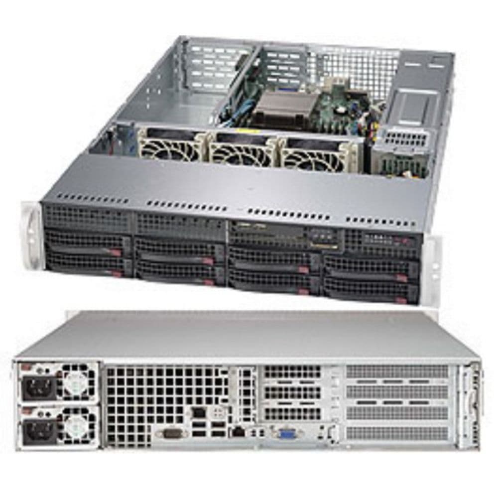 Платформа системного блока SuperMicro SYS-5028R-WR 2U Rackmount SC825TQ-R500WB X10SRW-F LGA2011 8xDDR4 8xSATA3 2xUSB2.0 2xUSB2.0 + 2xUSB3.0 4xPCI-E3.0x8 PCI-E3.0x8 LP Half-length