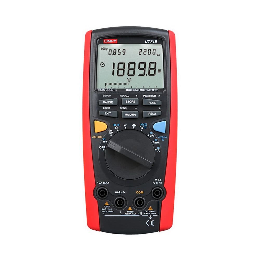 Мультиметр UNI-T  UT71E , 1000В, 10А, 40МОм, автоматич. выбор диапазона измерений изм., емкость, частота, температура, True RMS