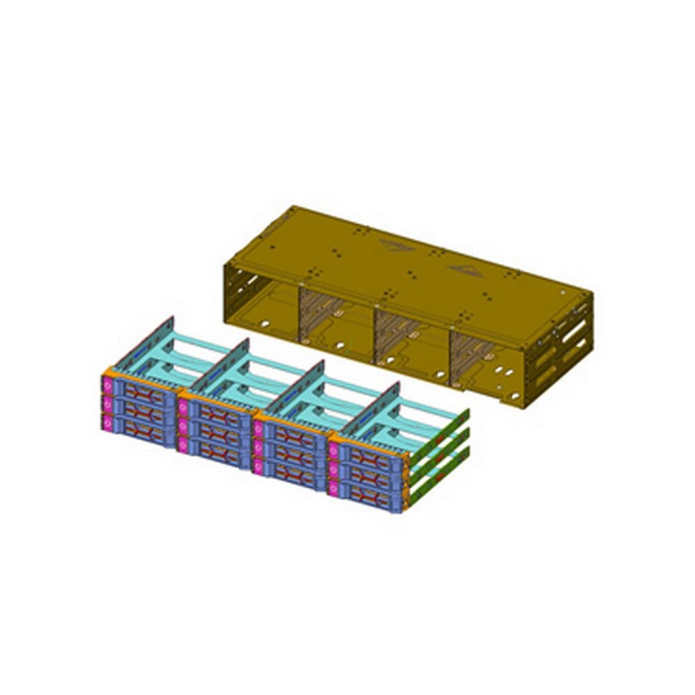 Комплектующие корпусов Chenbro 384-MIX01425B0A0 AS'Y COMPONENT,RM23812,MIX,BULK,36PCS/CTN,GVT.3.5" HDD CAGE+TRAY,W/O BP