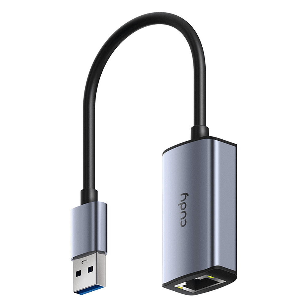 Концентратор CUDY USB-A to Ethernet Adapter Aluminum Portable USB-A to Gigabit Ethernet Adapter, Compatible with Laptop, MacBook, Surface, PC with Windows, XP, Mac/Linux and more