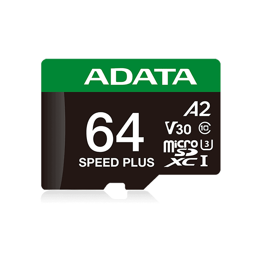 Карта памяти microSDXC 64GB ADATA Speed Plus UHS-I U3/V30/A2, up to 180/160 MB/s, Durable (Water-/Shock-/X-Ray-Proof)