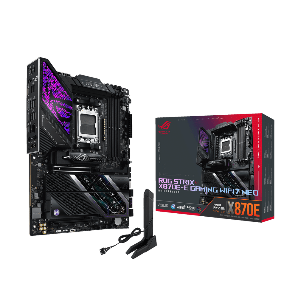 Материнская плата ASUS ROG STRIX X870E-E GAMING WIFI7 NEO AM5 ATX 4xDDR5 2xPCIEx16 5xM.2 4xUSB-C HDMI 5GLAN WIFI7