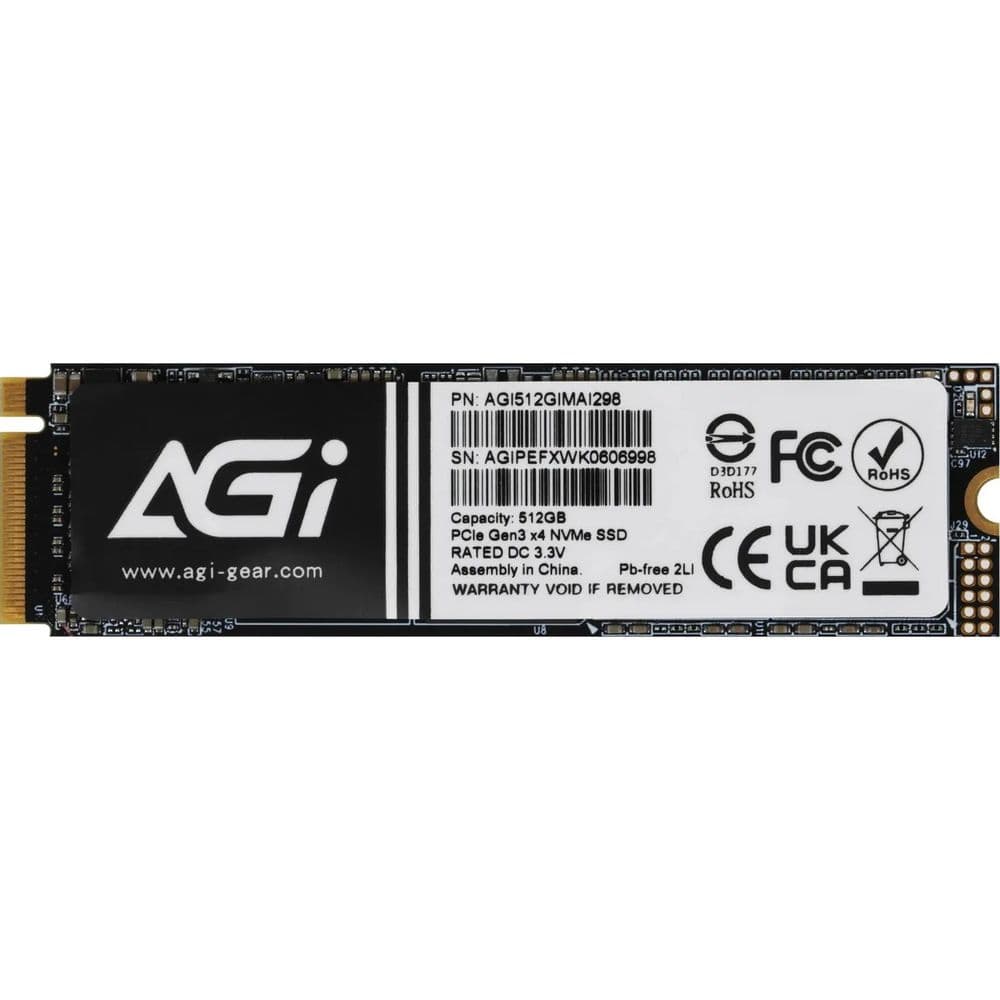 Твердотельный накопитель SSD AGI AI298 M.2 PCIe 512GB RETAIL-Color Box 